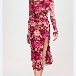 Free People Vibrant Floral Long Sleeve Dress